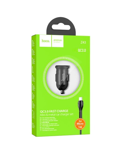 Купити АЗП Hoco Z43 Mighty QC3.0 18W (1USB-A) + кабель USB to MicroUSB