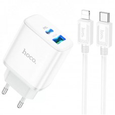 МЗП Hoco C105A Stage PD20W+QC3.0 (1USB-A/1C) + кабель Type-C to Lightning