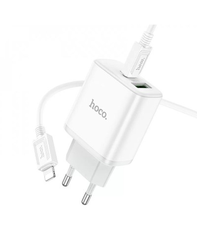 Купити МЗП Hoco C105A Stage PD20W+QC3.0 (1USB-A/1C) + кабель Type-C to Lightning