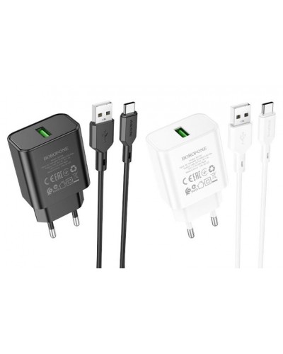 Купити МЗП Borofone BA72A Spring QC3.0 (1USB-A) + кабель USB to Type-C