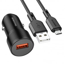 АЗП Borofone BZ19A Wishdom QC3.0 (1USB-A) + кабель USB to MicroUSB