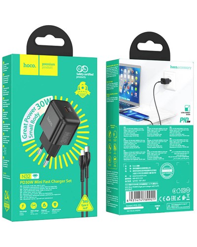 Купити МЗП Hoco N32 Glory PD30W (1USB-C) + кабельType-C to Lightning