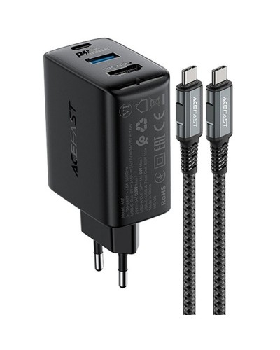 Купити МЗП Acefast A17 PD65W GaN (1USB-A/1C/1HDMI) + кабель Type-C to Type-C