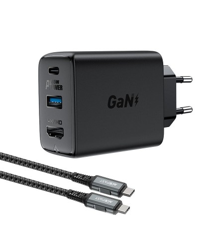Купити МЗП Acefast A17 PD65W GaN (1USB-A/1C/1HDMI) + кабель Type-C to Type-C