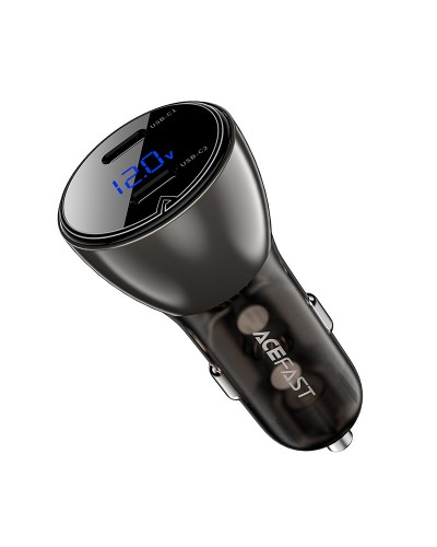 Купити АЗП Acefast B10 metal car charger with digital display 60W (1USB-A/1C)