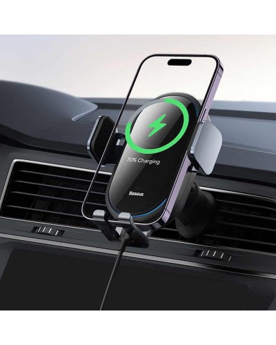 Купити Автотримач з БЗП Baseus LightChaser Wireless Charging Electric Car Mount 15W (C40355900121-00)