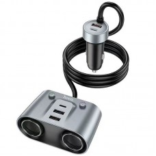 АЗУ Hoco Z51 Establisher 2in1 cigarette lighter car charger 147W (3USB-A/2C)