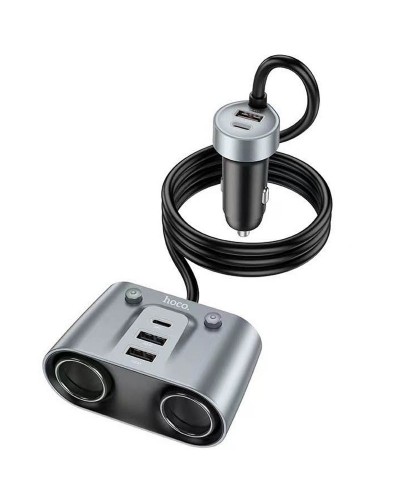 Купити АЗП Hoco Z51 Establisher 2in1 cigarette lighter car charger 147W (3USB-A/2C)