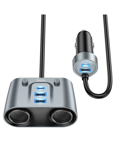 Купити АЗП Hoco Z51 Establisher 2in1 cigarette lighter car charger 147W (3USB-A/2C)