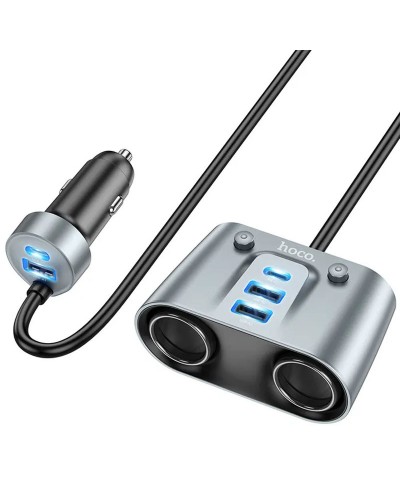 Купити АЗП Hoco Z51 Establisher 2in1 cigarette lighter car charger 147W (3USB-A/2C)