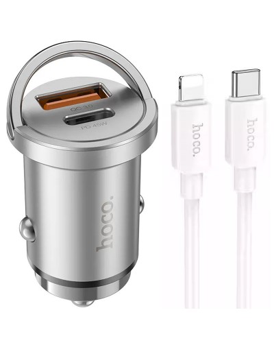 Купити АЗП Hoco NZ10 Handy PD45W+QC3.0 (1USB-A/1C) + кабель Type-C to Lightning