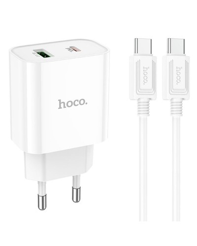 Купити МЗП Hoco C80A Plus Rapido PD20W+QC3.0 (1USB-A/1C) + кабель Type-C to Type-C