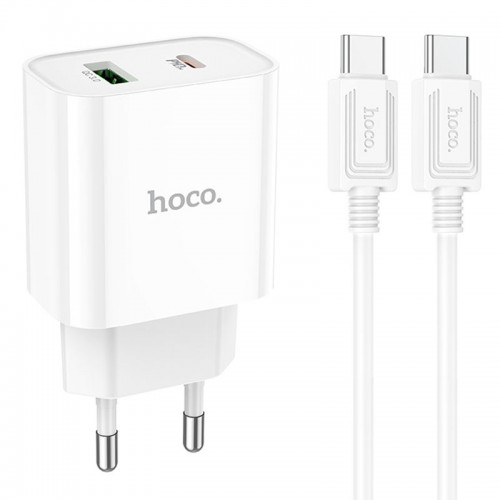 Купить СЗУ Hoco C80A Plus Rapido PD20W+QC3.0 (1USB-A/1C) + кабель Type-C to Type-C