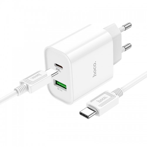 Купить СЗУ Hoco C80A Plus Rapido PD20W+QC3.0 (1USB-A/1C) + кабель Type-C to Type-C