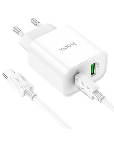 Купити МЗП Hoco C80A Plus Rapido PD20W+QC3.0 (1USB-A/1C) + кабель Type-C to Type-C