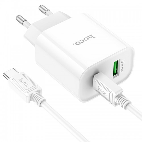 Купить СЗУ Hoco C80A Plus Rapido PD20W+QC3.0 (1USB-A/1C) + кабель Type-C to Type-C