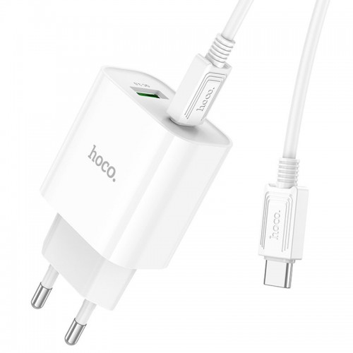 Купить СЗУ Hoco C80A Plus Rapido PD20W+QC3.0 (1USB-A/1C) + кабель Type-C to Type-C