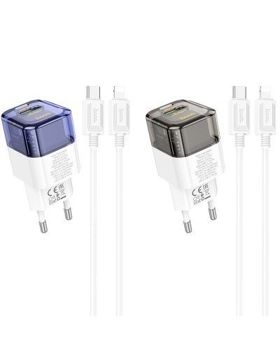Купити МЗП Hoco C131A Platium PD30W+QC3.0 (1USB-A/1C) + кабель Type-C to Lightning