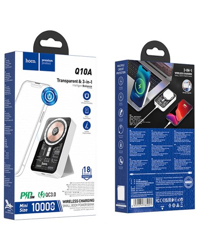 Купити Портативний ЗП Power Bank Hoco Q10A Transparent PD20W з БЗП 10000 mAh