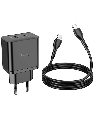 Купити МЗП Hoco N35 Streamer PD45W (2USB-C) + кабель Type-C to Type-C