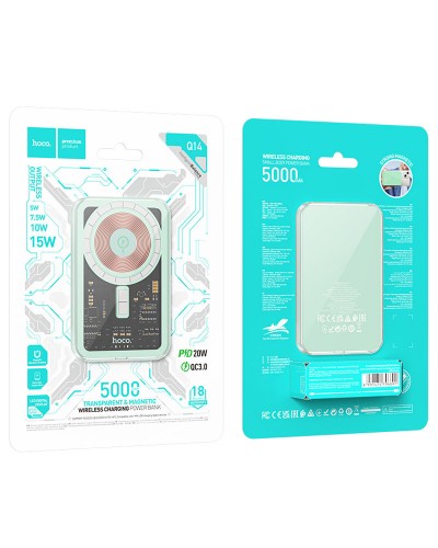 Купити Портативний ЗП Power Bank Hoco Q14 Ice Crystal PD20W з БЗП 5000 mAh