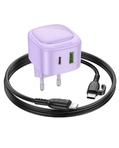 Купити МЗП Borofone BAS22A Fortune PD20W+QC3.0 (1USB-A/1C) + кабель Type-C to Lightning