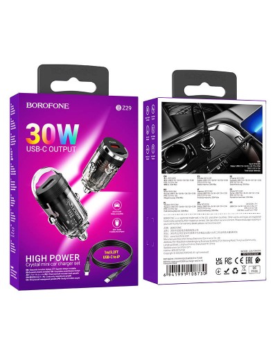 Купити АЗП Borofone BZ29 Ray PD30W (1USB-C) + кабель Type-C to Lightning
