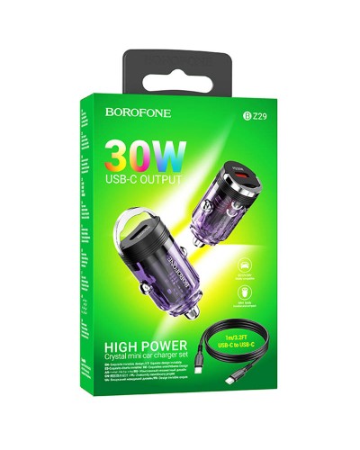 Купити АЗП Borofone BZ29 Ray PD30W (1USB-C) + кабель Type-C to Type-C