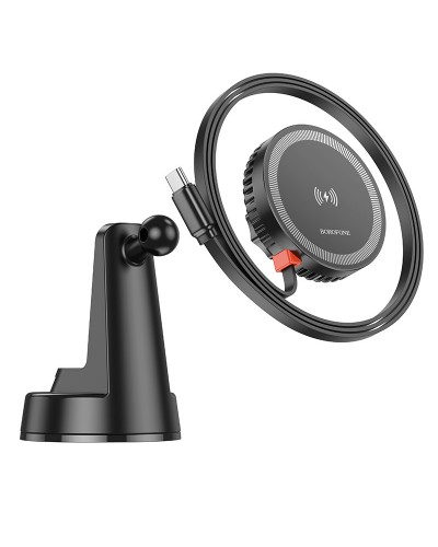 Купити Автотримач з БЗП Borofone BH208 Mona retractable (center console)