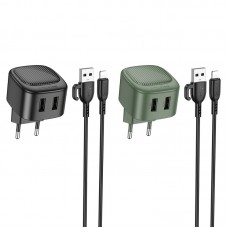 МЗП Borofone BAS21A Special 10.5W (2USB-A) + кабель USB to Lightning