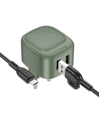 Купити МЗП Borofone BAS21A Special 10.5W (2USB-A) + кабель USB to Type-C