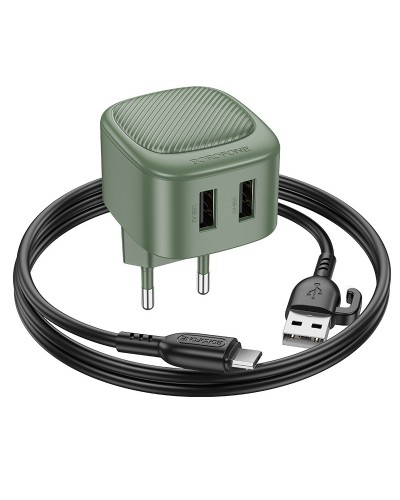 Купити МЗП Borofone BAS21A Special 10.5W (2USB-A) + кабель USB to Type-C