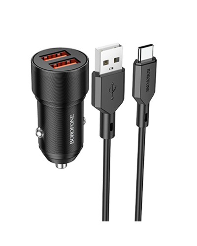 Купити АЗП Borofone BZ19 Wishdom (2USB-A) + кабель USB to Type-C