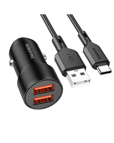 Купити АЗП Borofone BZ19 Wishdom (2USB-A) + кабель USB to Type-C