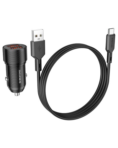Купити АЗП Borofone BZ19 Wishdom (2USB-A) + кабель USB to Type-C