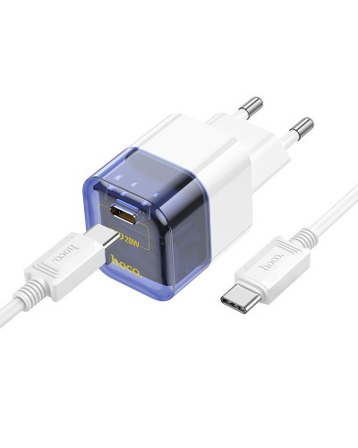Купити МЗП Hoco C125A Transparent PD20W (1USB-C) + кабель Type-C to Type-C