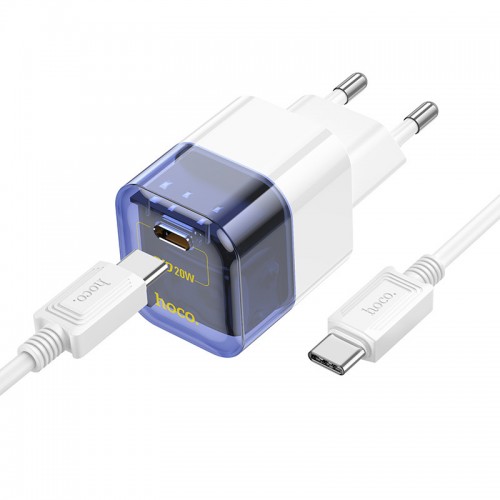 Купить СЗУ Hoco C125A Transparent PD20W (1USB-C) + кабель Type-C to Type-C Купить СЗУ Hoco C125A Transparent PD20W (1USB-C) + кабель Type-C to Type-C