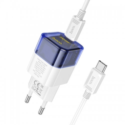 Купить СЗУ Hoco C125A Transparent PD20W (1USB-C) + кабель Type-C to Type-C Купить СЗУ Hoco C125A Transparent PD20W (1USB-C) + кабель Type-C to Type-C