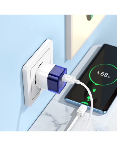Купити МЗП Hoco C125A Transparent PD20W (1USB-C) + кабель Type-C to Type-C