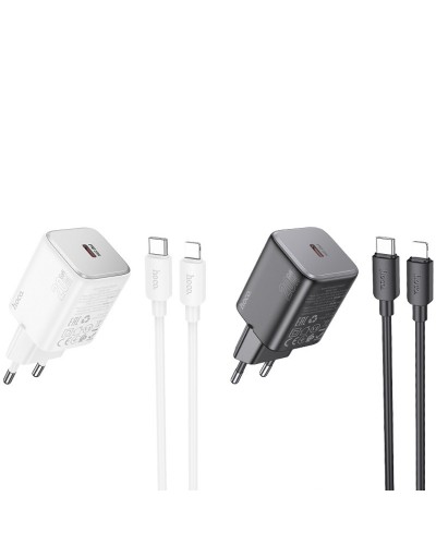 Купити МЗП Hoco N40 Mighty PD20W (1USB-C) + кабель Type-C to Lightning