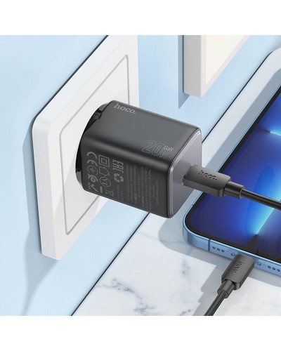 Купити МЗП Hoco N40 Mighty PD20W (1USB-C) + кабель Type-C to Lightning