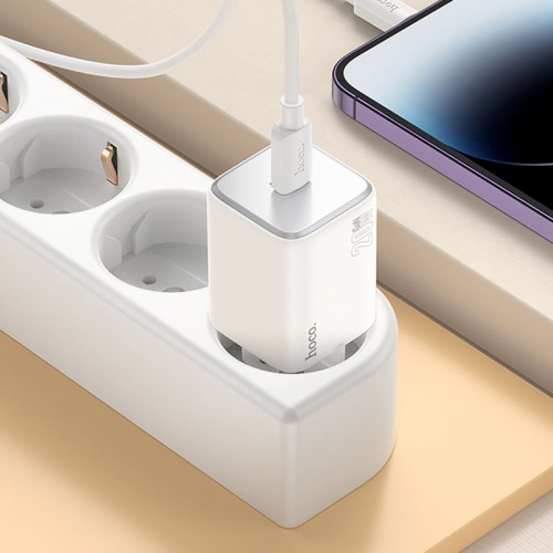 Купить СЗУ Hoco N40 Mighty PD20W (1USB-C) + кабель Type-C to Lightning Купить СЗУ Hoco N40 Mighty PD20W (1USB-C) + кабель Type-C to Lightning