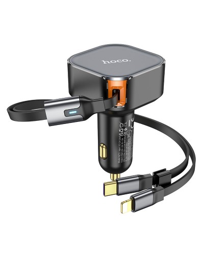 Купить АЗУ Hoco NZ13 Clever PD30W + выдвижные кабеля Type-C and Lightning
