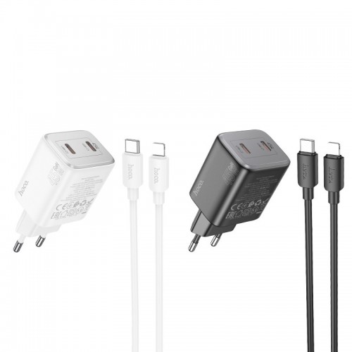 Купить СЗУ Hoco N42 Elogiado PD45W (2USB-C) + кабель Type-C to Lightning Купить СЗУ Hoco N42 Elogiado PD45W (2USB-C) + кабель Type-C to Lightning