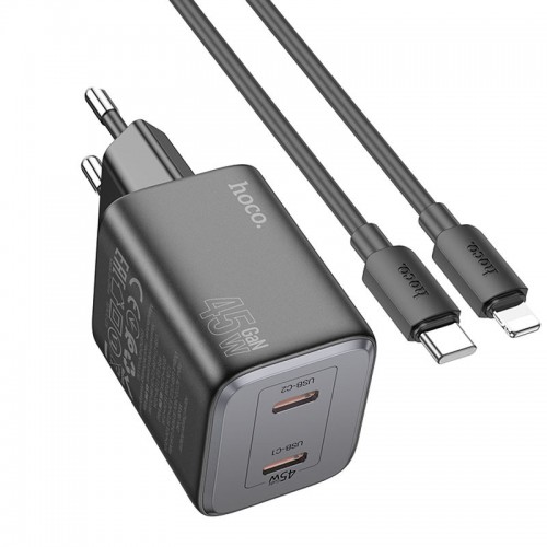 Купить СЗУ Hoco N42 Elogiado PD45W (2USB-C) + кабель Type-C to Lightning Купить СЗУ Hoco N42 Elogiado PD45W (2USB-C) + кабель Type-C to Lightning