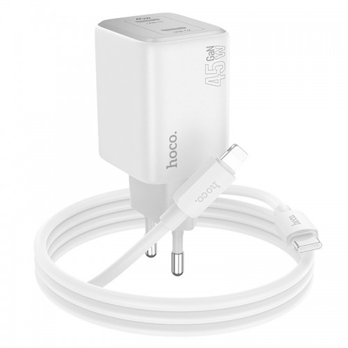 Купить СЗУ Hoco N42 Elogiado PD45W (2USB-C) + кабель Type-C to Lightning Купить СЗУ Hoco N42 Elogiado PD45W (2USB-C) + кабель Type-C to Lightning