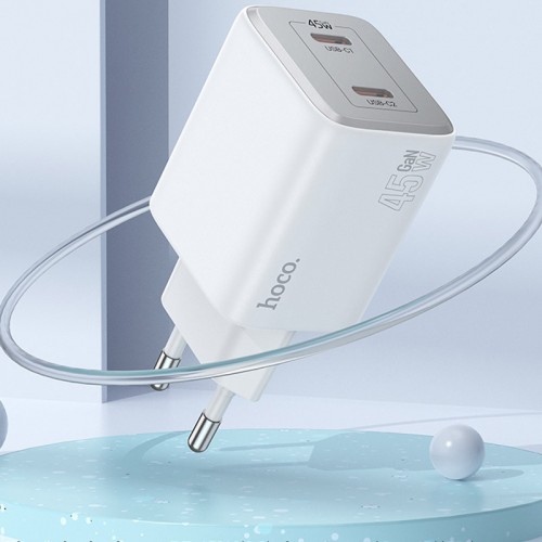 Купить СЗУ Hoco N42 Elogiado PD45W (2USB-C) + кабель Type-C to Lightning Купить СЗУ Hoco N42 Elogiado PD45W (2USB-C) + кабель Type-C to Lightning