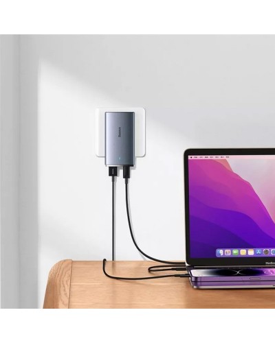 Купити МЗП Baseus GaN5 Pro Ultra-Slim QC 3.0+PD 65W (1USB-A/1C) + кабель Type-C to Type-C (CCGP15011)