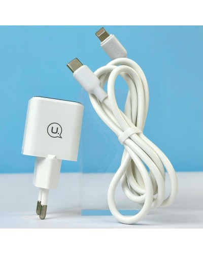 Купити МЗП Usams US-CC186 PD30W (1USB-C) + кабель Type-C to Lightning
