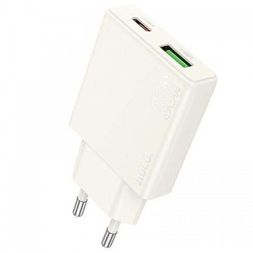 Купить СЗУ Hoco N45 Biscuit PD30W+QC3.0 (1USB-A/1C) + кабель Type-C to Lightning Купить СЗУ Hoco N45 Biscuit PD30W+QC3.0 (1USB-A/1C) + кабель Type-C to Lightning